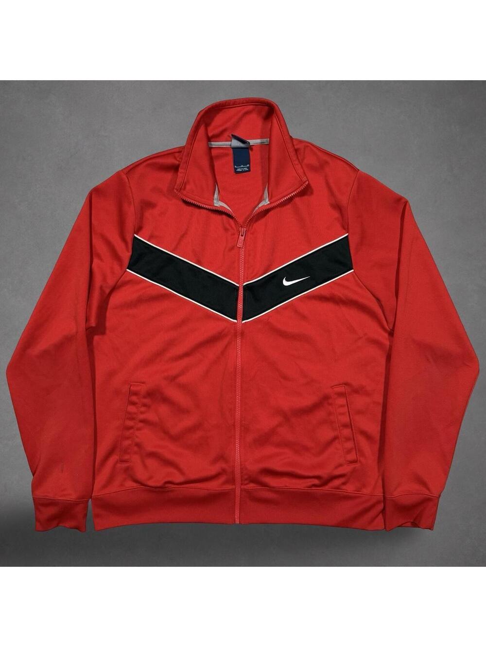 Nike Vintage Y2K Red Black Chevron Track Jacket XL
